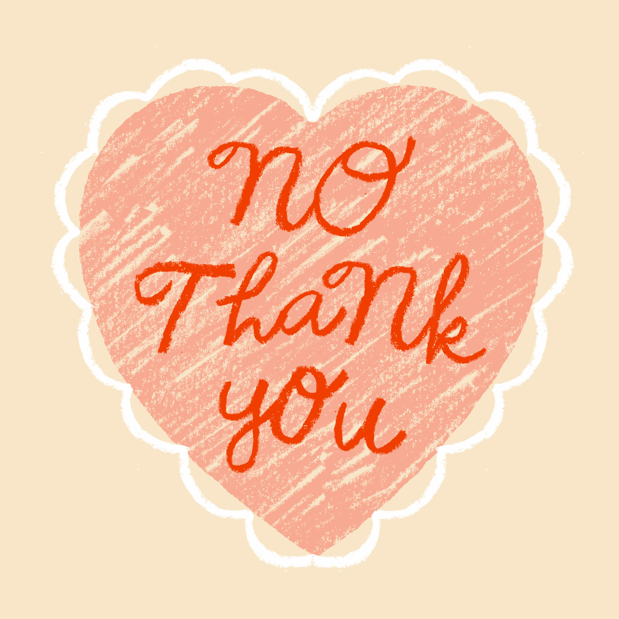 No Thank You color curly cursive custom type cute design font lettering texture type typography valentines