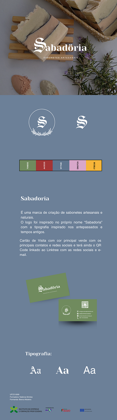 Sabadoria e a sua linha gráfica cartao de visita design linha grafica paleta de cores tipografia