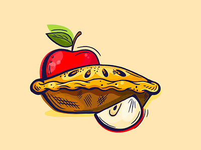 Honeycrisp Apple Pie apple apple pie bake baking cookbook design dessert editorial illustration food fruit graphic illustration illustrator pie sticker yummy