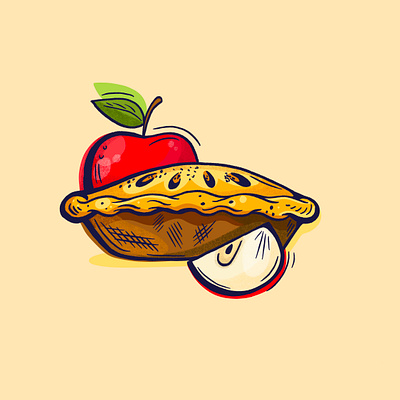 Honeycrisp Apple Pie apple apple pie bake baking cookbook design dessert editorial illustration food fruit graphic illustration illustrator pie sticker yummy