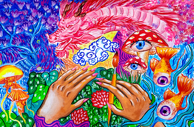 An Artist's Mind colorful drawing fantasy gouache paint traditional art