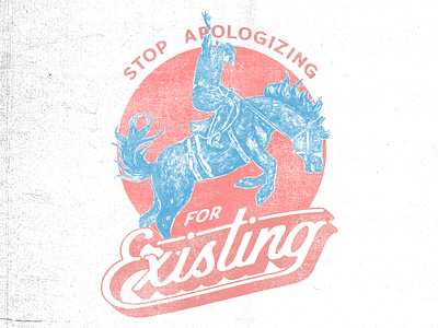 Bronco apparel cowboy horse illustration typography