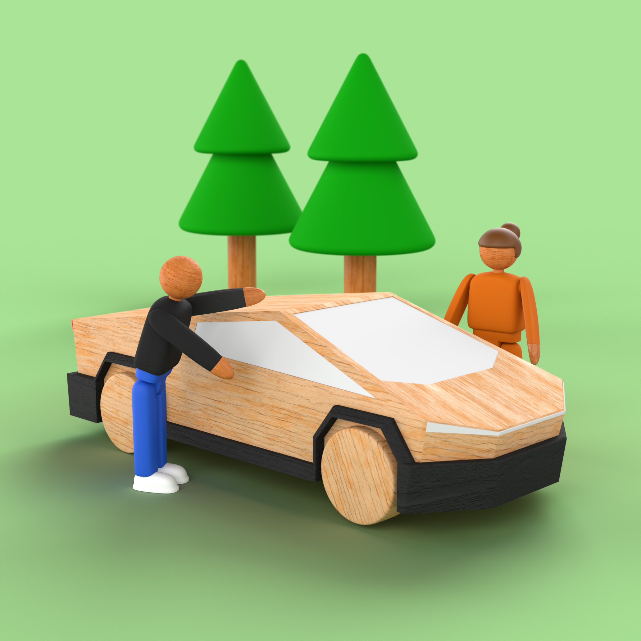 EV Owners Playset 3d cybertruck energy goodwithdesign green play renewable tesla toys