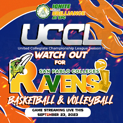 Ravens UCCL Game Stream Announcement graphic design