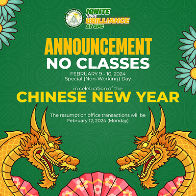 Chinses New Year Announcement graphic design