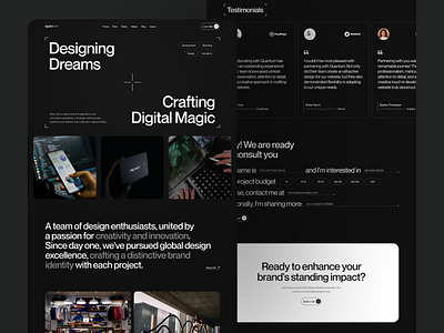 Quantum | Design Studio business creative design design design studio digital studio figma design home page site typography ui ux ux ui website design