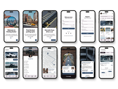 Parking Seeker App UI Design app app design design mobile ui ui design visual design