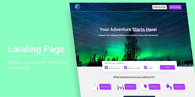 Embark on a Journey: Unleashing Experiences Landing Page Design adventureawaits creativeshowcase designguide designjourney heropages interactivedesign interactivejourney landingpage unleashingexperiences userexperience uxinspiration