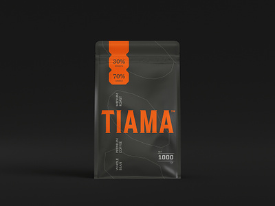 Tiama Coffee > Dark bean beverage brand coffee dark drink logo logotype packaging pouch roast wordmark