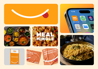 Meal Mingle Branding app brand brand board branding design figma food food app graphic design illustration logo mockups typography ui ux vector