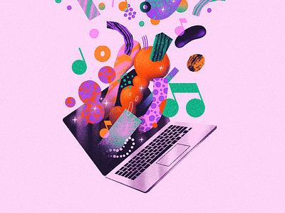 The Brash, Exuberant Sounds of Hyperpop | Spot Illustration artwork computer design editorial editorial illustration hyperpop illustration spot illustration