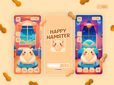 Tamagotchi Happy Hamster app consept design figma game mobile ui