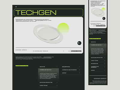 TECHGEN - Website Concept blockchain cms concept contract creative design generation landing page minimalist nft portfolio responsive smart technology ui ux web web design webdesign website