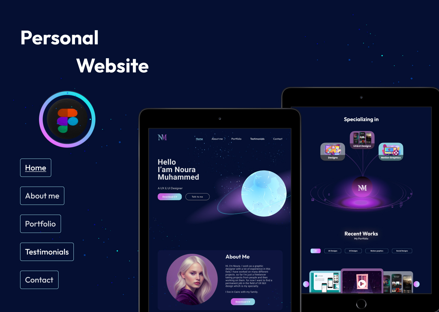 personal page figma graphic design personal website portfolio prototype ui user experience user interface ux wireframe xd