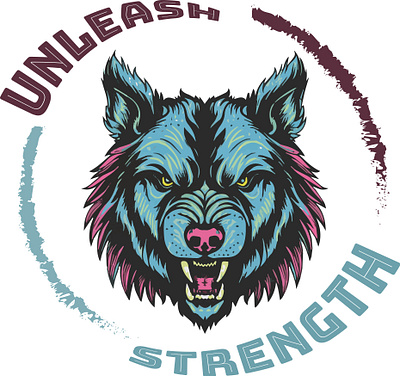 stronge wolf design graphic design illustration tshirt design typography vector
