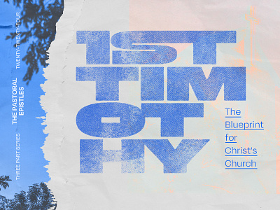 1 Timothy Series blue branding church church design design riso riso print typography vintage