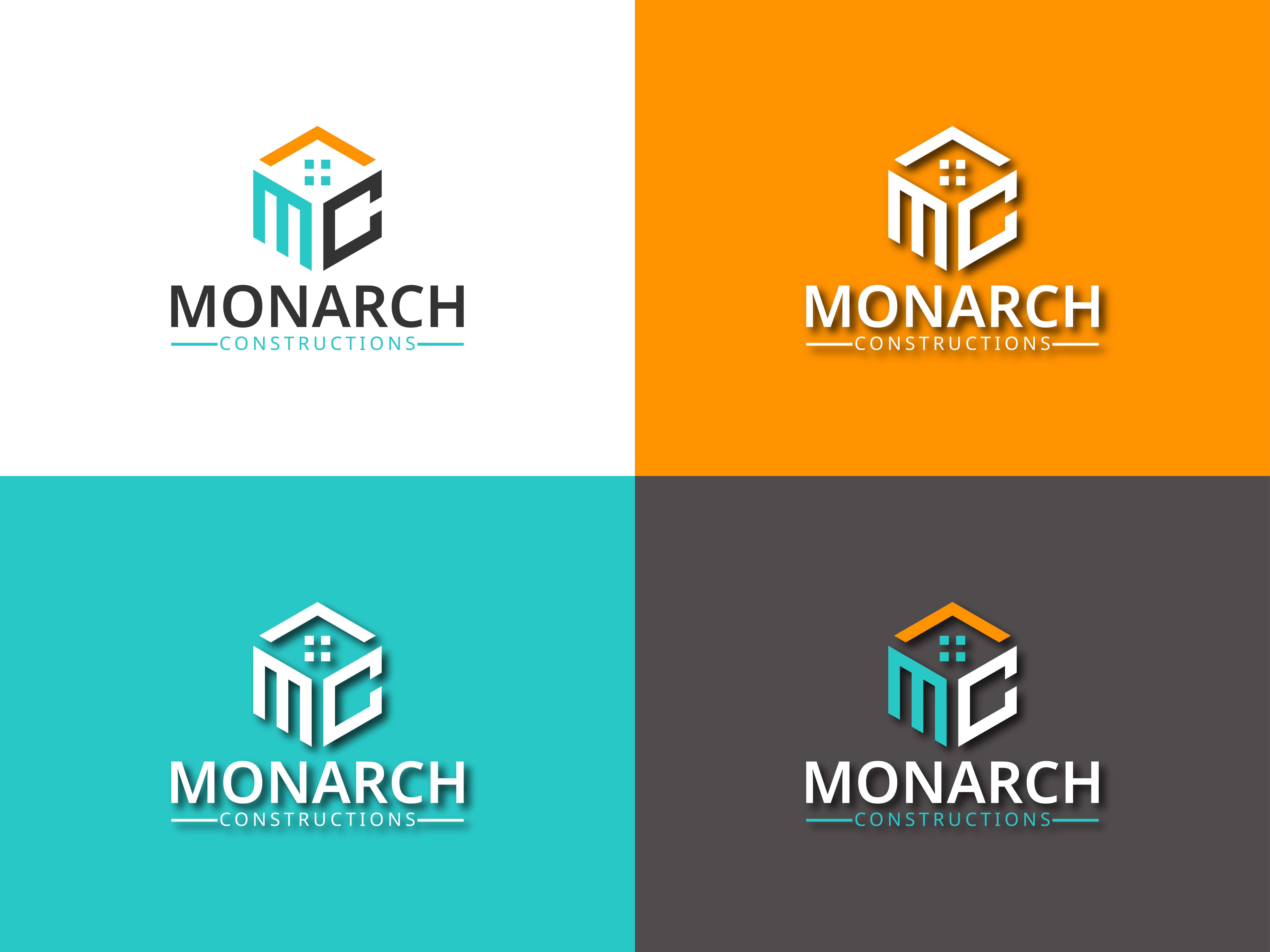 Monarch Construction Logo brand identity branding construction logo logo logo design logos logotype monarch monarch construction logo