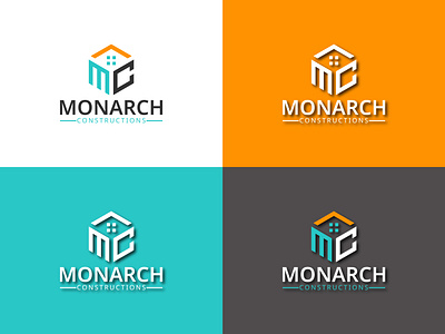 Monarch Construction Logo brand identity branding construction logo logo logo design logos logotype monarch monarch construction logo
