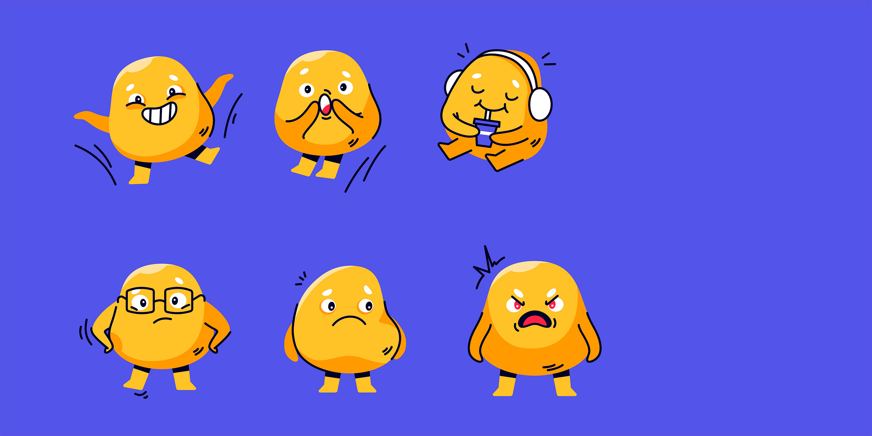Mascot design angry app blob branding character colorful cool cute design emotional emotions graphics happy illustration mascot vector widgets