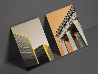 POSTCARDS architecture goldenhour graphic design illustration lithuania postcard