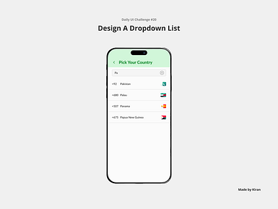 Daily UI Challenge #20 country design dropdown pakistan ui uichallenge ux uxui