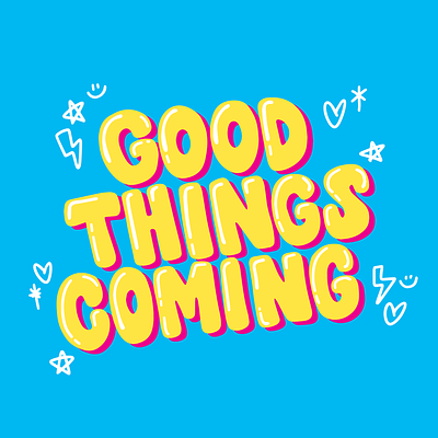 Good Things Coming branding design graphic design hand written type illustration typography