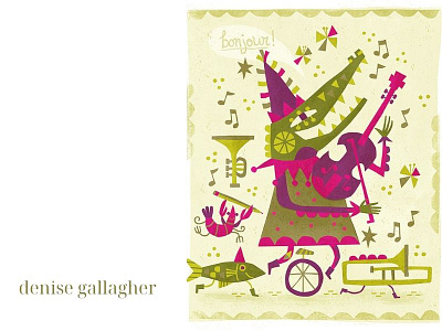 Illustrator Denise Gallagher + Bonjour Gator illustration