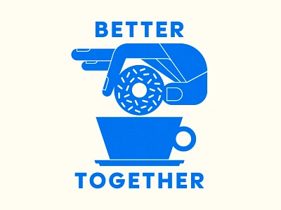 Better Together branding coffee donut finger hand illustration logo modern mug typography