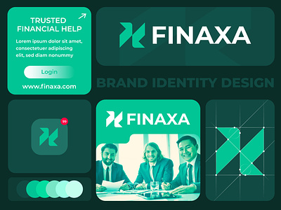 Finaxa, Financial Logo and Brand Identity Design agency animation app app logo bank business creative custom logo financial financial logo illustration logo logo design ui ux