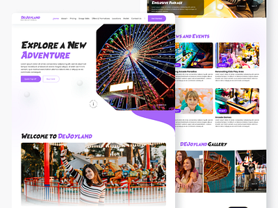 Dejoyland Landing Page adobe application blogs event explore features figma joyland landingpage light theme modern design prototype site ticket ui ux design web app web design website xd