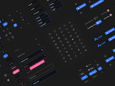 Seek App UI Components ai app buttons dark ui design system icons inputs seek ui