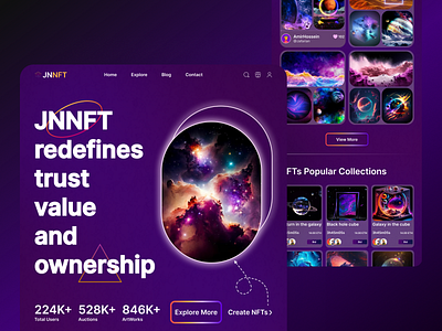 JNNFT 3d branding design graphic design illustration logo nft nft website trend ui web website