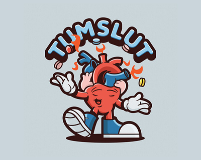 TumSlut Heartburn Mascot antacid cartoon character heart heart burn illustration mascot tums