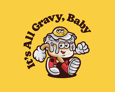 Biscuit and Gravy (and Egg!) Mascot biscuit biscuit and gravy cartoon character design gravy illustration mascot