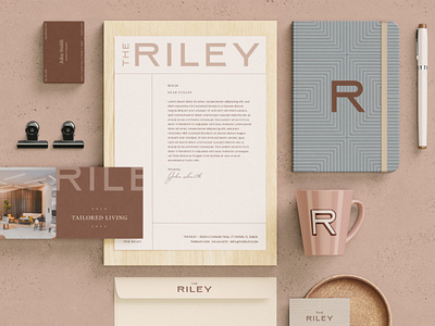 The Riley B-Side brand brand assets branding concept create creative design graphic design hotel icon identity illustration logo mauve pink vector