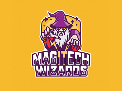 MagITech Wizards Logo Design american traditional branding character design it logo mascot sports wizard wizards