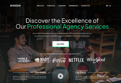 Avogeni Agency - Hero Design agency hero landing page ui ui ux ux web design