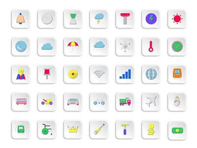 SHADE ICONS bike button clock coins earth globe icon illustration loacation map money moon plan icon truck ui icons umrela wifi icon