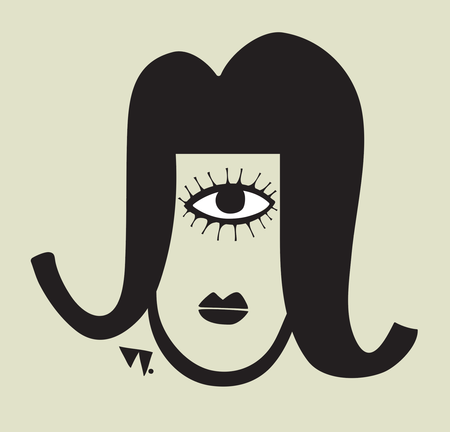Cyclops Diva: Lola bizarre black and white illustration bold graphic cartoon cartoon illustration cartoon modern cartoon portrait cyclops diva merch design merchandise design odd spot illustration strange weird weird girl