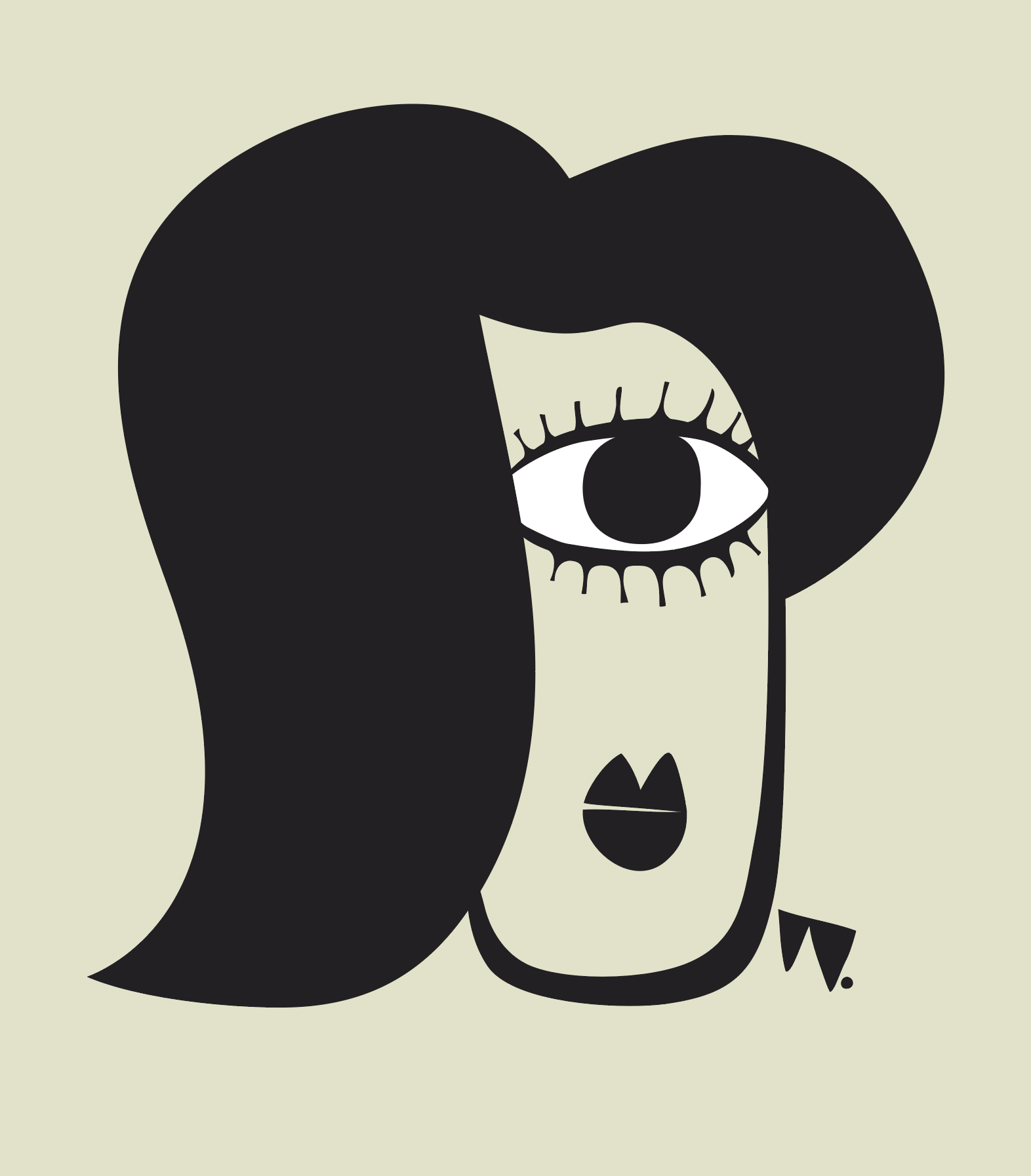Cyclops Diva: Sweet Jane bizarre black and white cartoon cartoon illustration cartoon portrait cyclops merch design merchandise design odd spot illustration strange weird