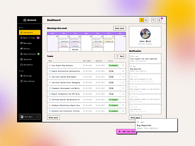 🚀🖥️ WorkLink - Dashboard app behance branding brutalism concept dashboard design dribbble meeting task time ui uidesign ux uxdesign work