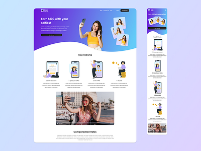 UI/UX Design: Paid for Selfies branding illustration ui ux web design