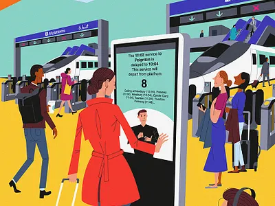 Innovation Platform cartoon railway technology train travel