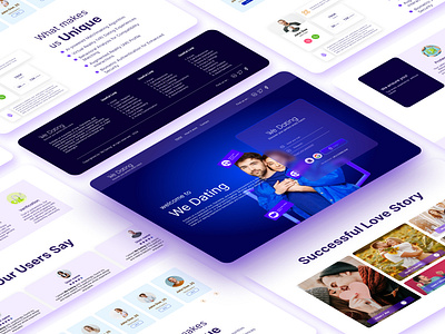 Dating-website landing page design in figma ui