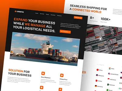 LOGISTIC - Shipment Landing Page cargo clean design exploration landing page landingpage shipment ui uidesign uiux website