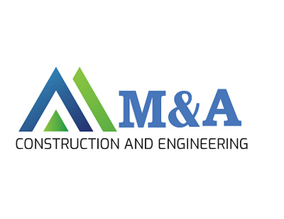 M & A Construction and Engineering branding business card construction engineering letter head logo ma visiting card
