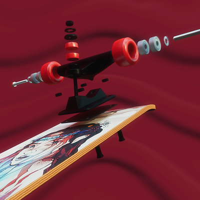 3D SKATEBOARD AD 3d 3d animation 3d design 3d product 3d product advertising animation motion graphics skateboard skateboarding