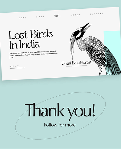Hero design for a company which supports Lost Birds in India branding design graphic design illustration logo ui ux vector webdesign website