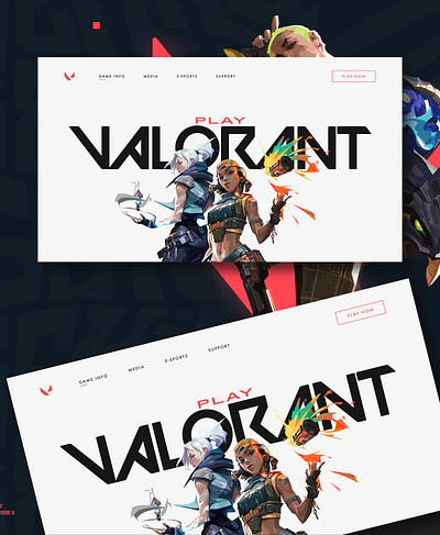 Landing page design for Valorant branding design graphic design illustration logo ui ux webdesign website
