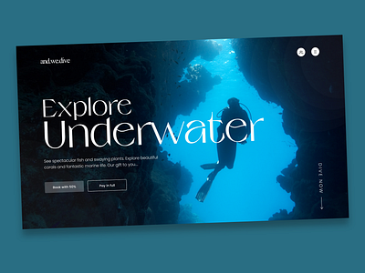 Landing page design for a scuba diving company branding design graphic design illustration logo ui ux vector webdesign website